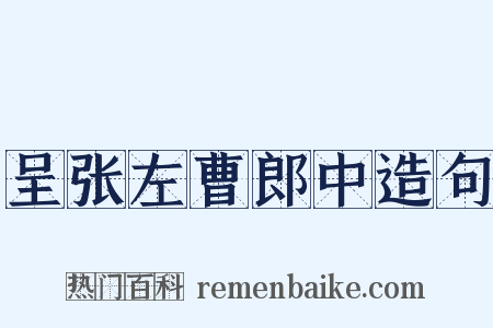 呈张左曹郎中造句是什么意思的图片